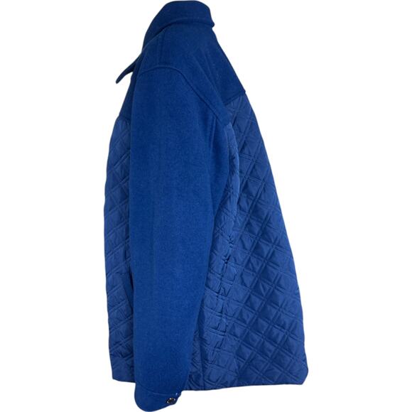 Isaac Mizrahi Live! Estate Mixed Media Quilted Barn Jacket Dark Navy X-Large - Picture 5 of 16